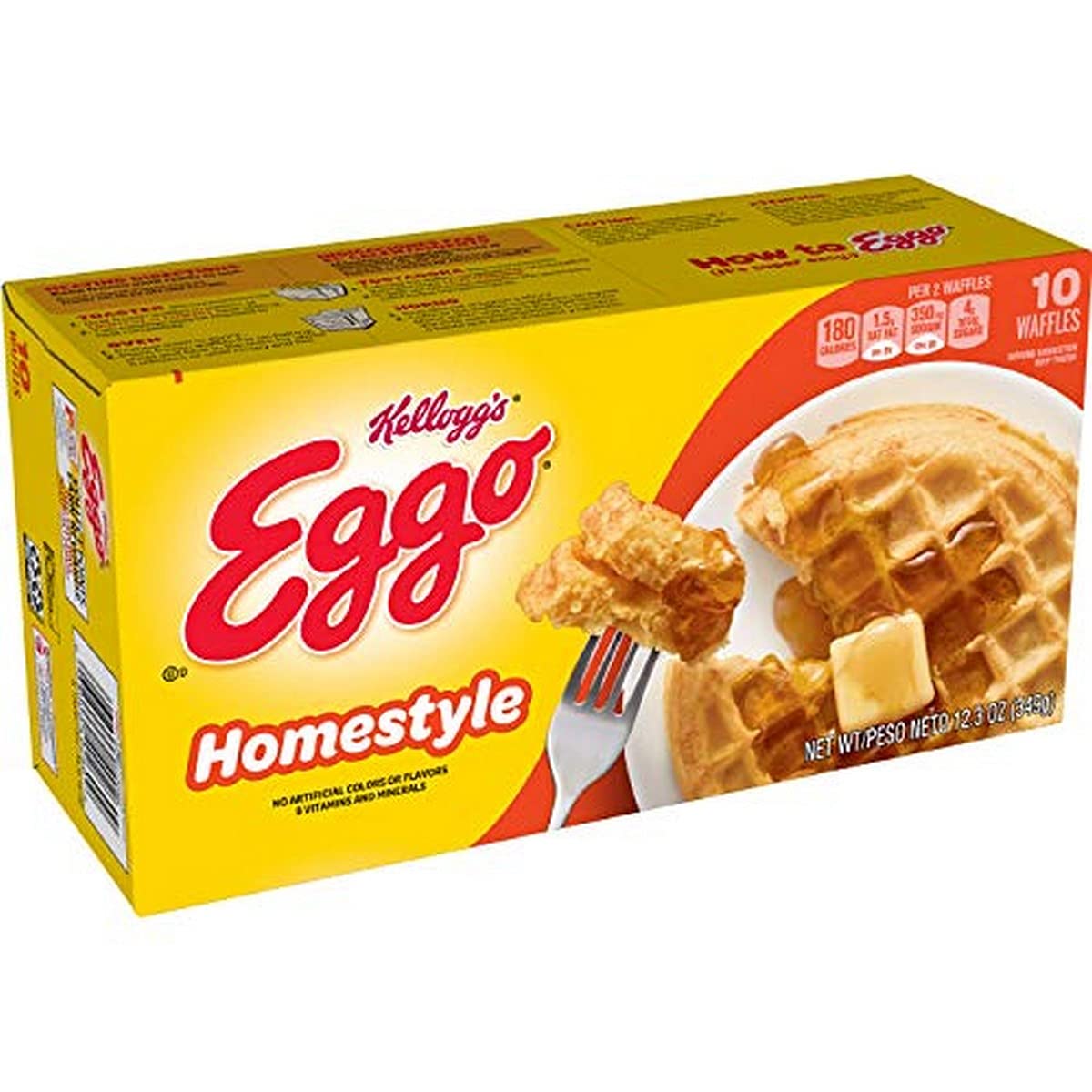 Eggo Homestyle Waffles - Frozen, 1|3 oz - Perfect for Morning Breakfast, Kids and Adults