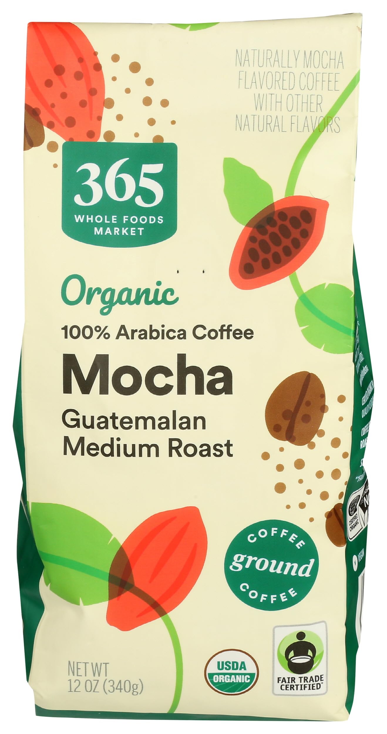 Whole Foods Market Organic Mocha Ground Coffee for Coffee Lovers at Home to Enjoy a Rich Flavor in the Morning
| Whole